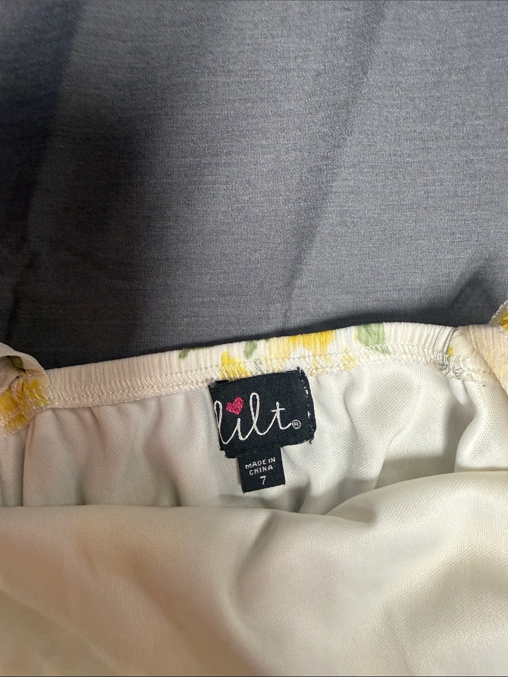 lilt White Dress with Yellow Floral Tiered Ruffles - Picture 2 of 3